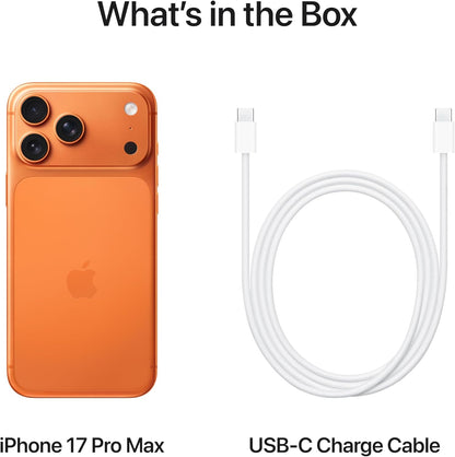 Apple iPhone 17 Pro Max 256 GB: 6.9-inch Display with ProMotion, A19 Pro Chip, Best Battery Life in Any iPhone Ever, Pro Fusion Camera System, Center Stage Front Camera; Cosmic Orange